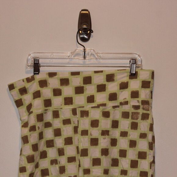 BP. Brown Yellow & White High Rise Checkered Biker Shorts Women's Size 1X - Picture 2 of 8